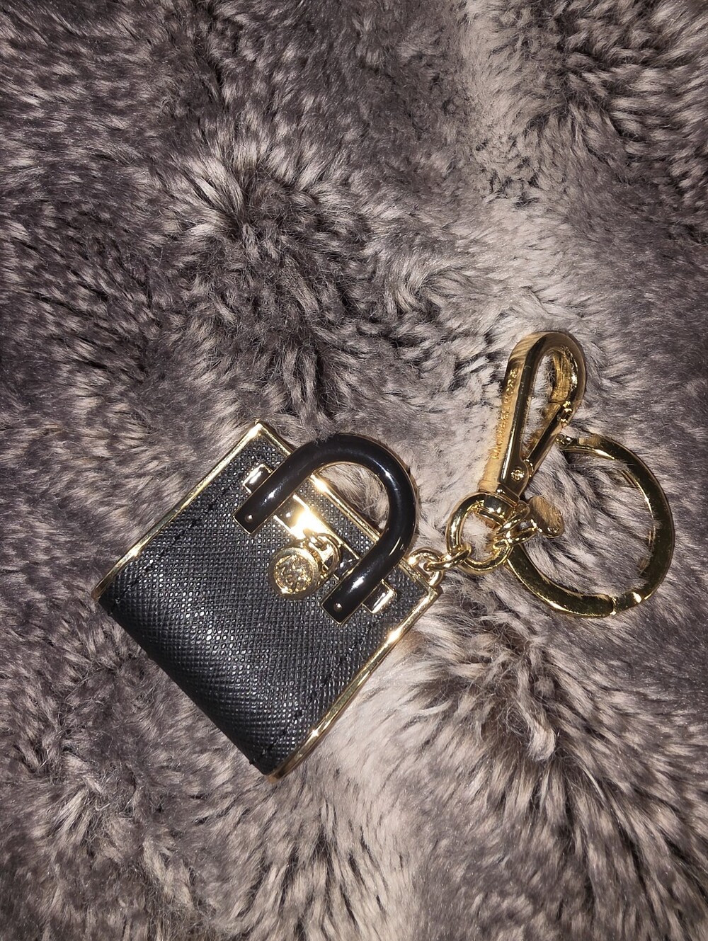 Michael Kors Black and Gold Mini Bag Keychain